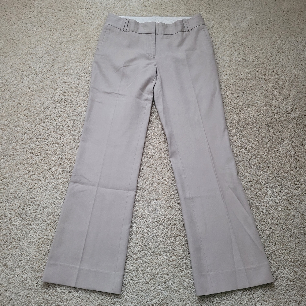 J.Crew City Fit Trousers Pants Size 4 100% Cotton Light Tan